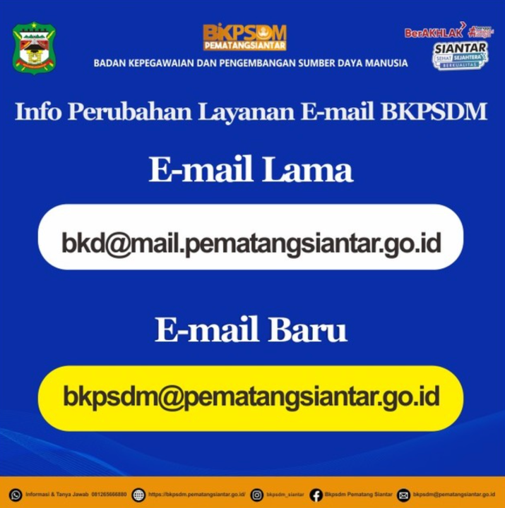 Info Perubahan Layanan E-mail BKPSDM